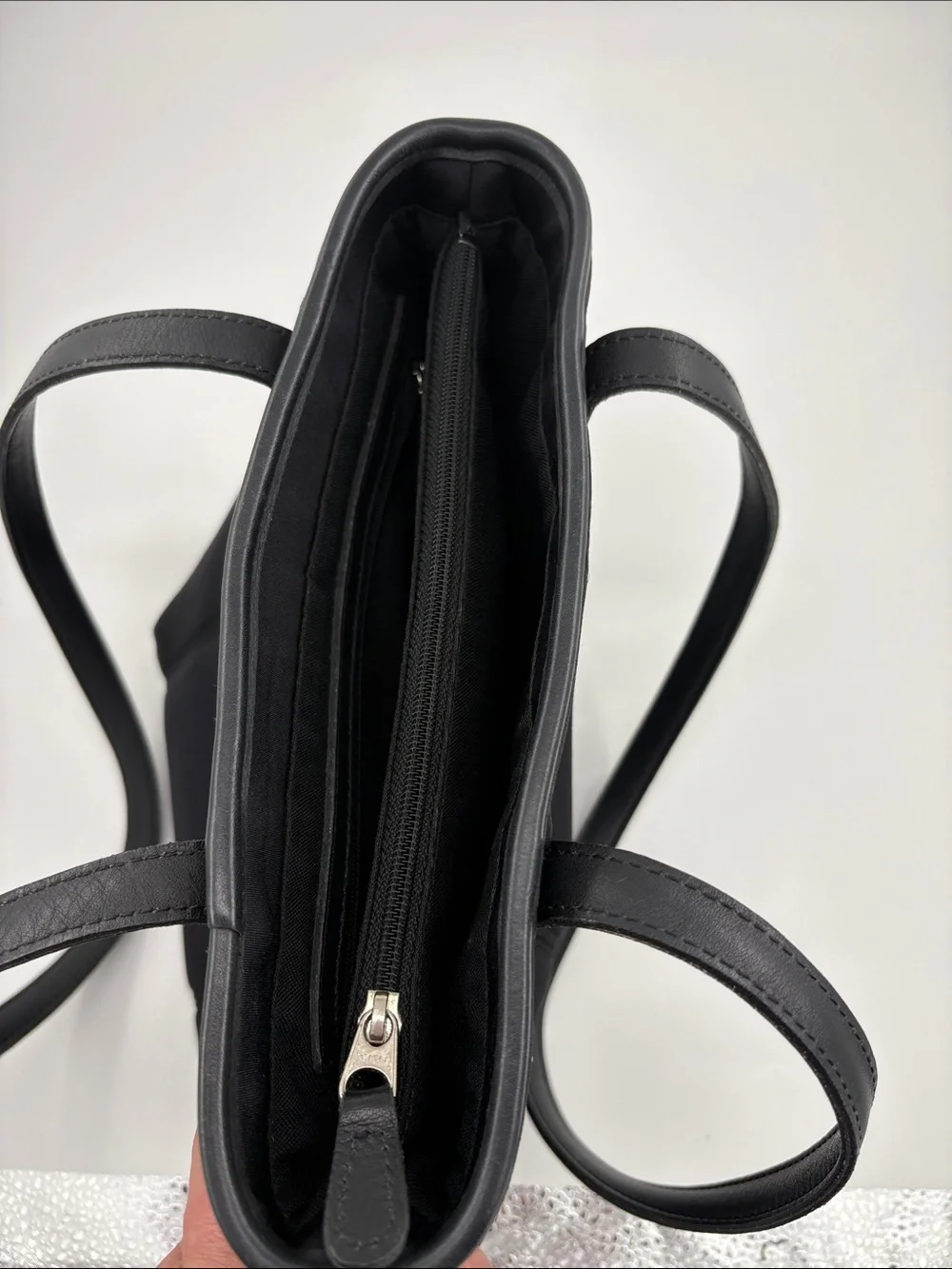 Coach Black Nylon Tote with Leather Handles